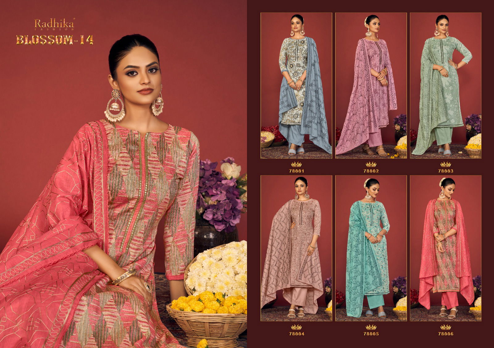 Blossom 14 By Azara Cotton Dress Material Wholesale Market In Surat With Price
